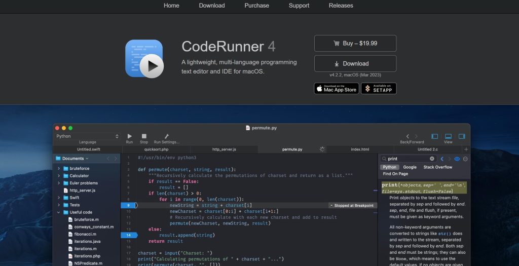 site web de coderunner
