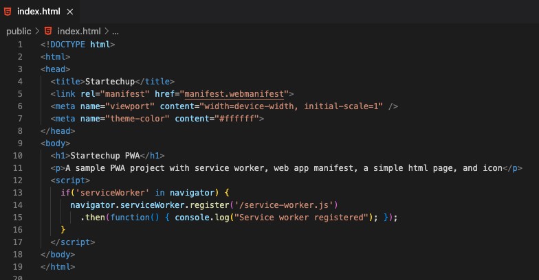 code de page html